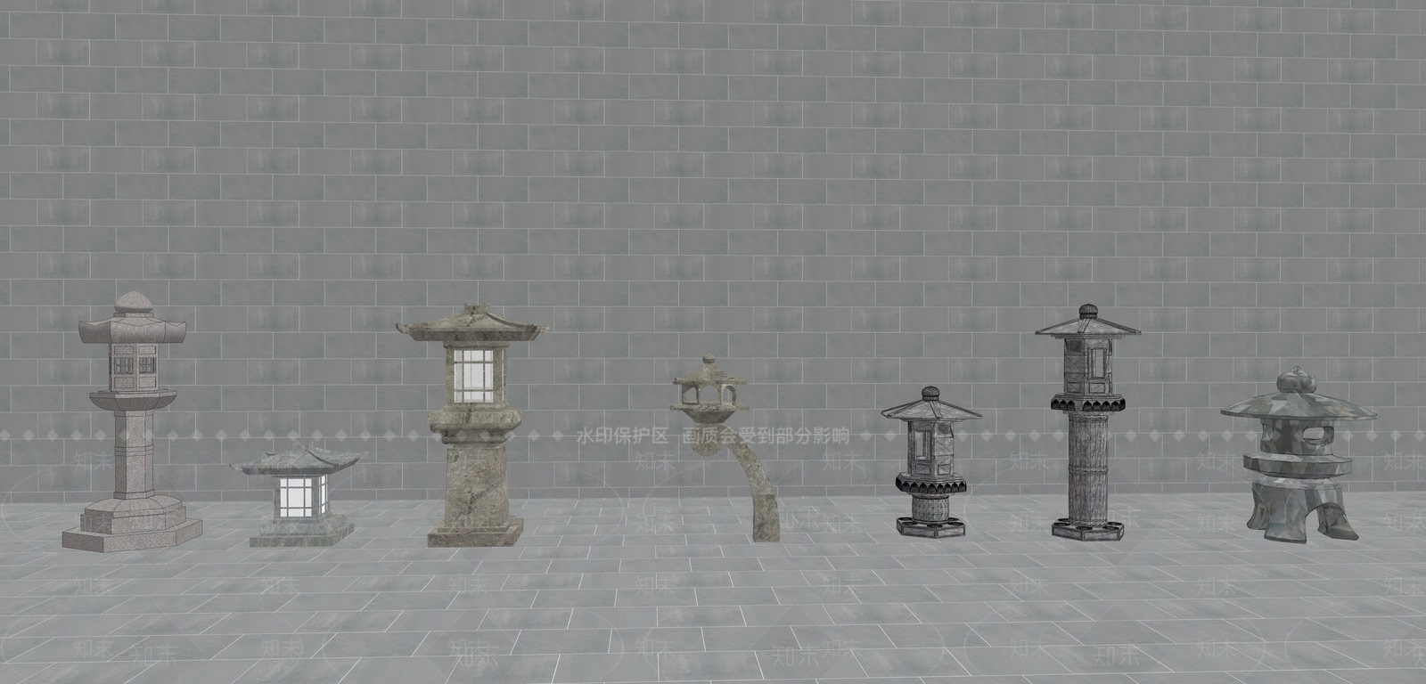 中式日式草坪灯SU模型下载【ID:1203958806】