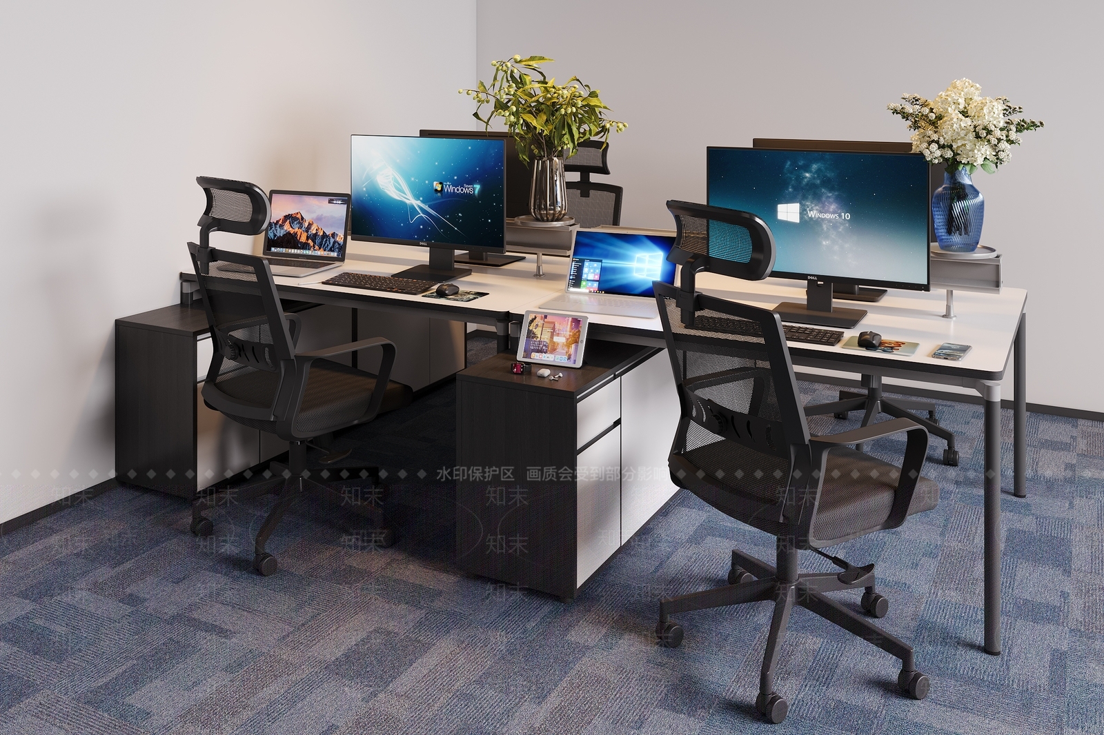 现代办公大厅3D模型下载【ID:1203959033】