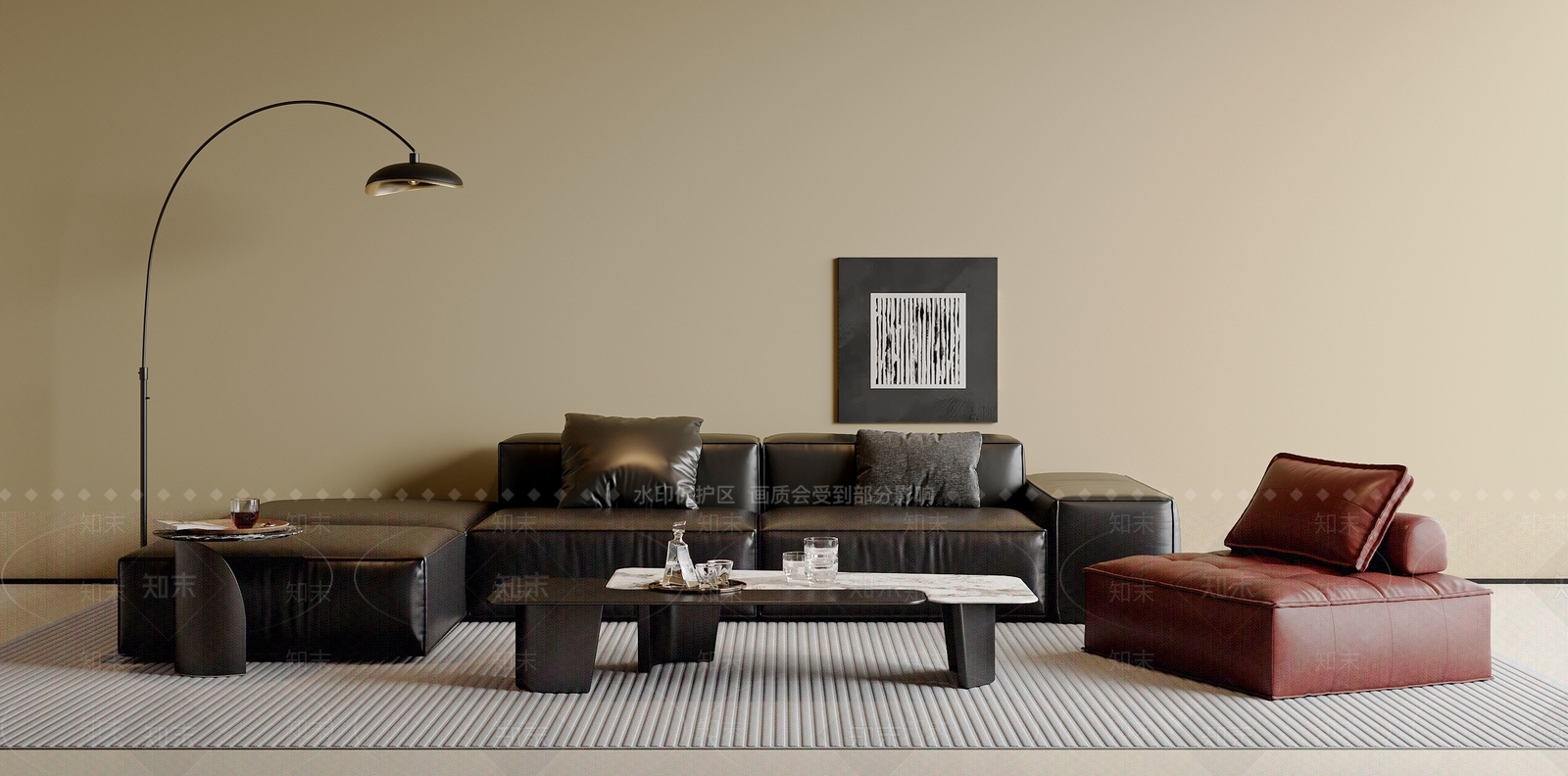 现代简约沙发组合SU模型下载【ID:1203959293】