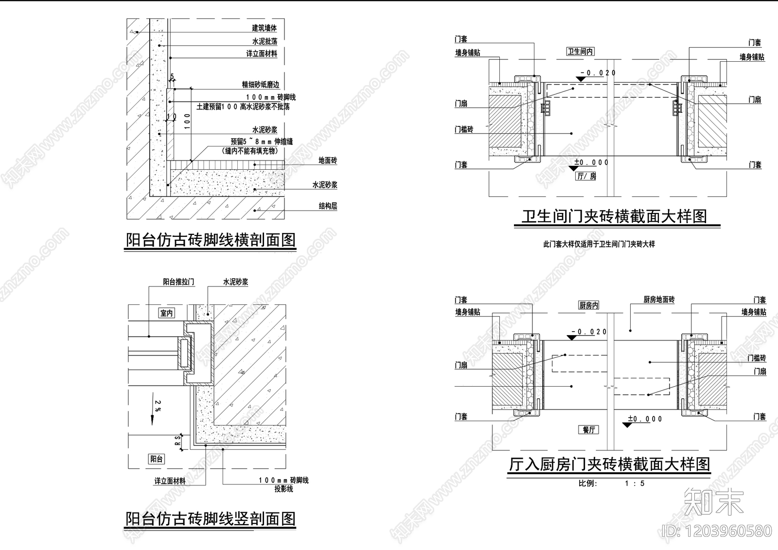 门槛石节点施工图下载【ID:1203960580】