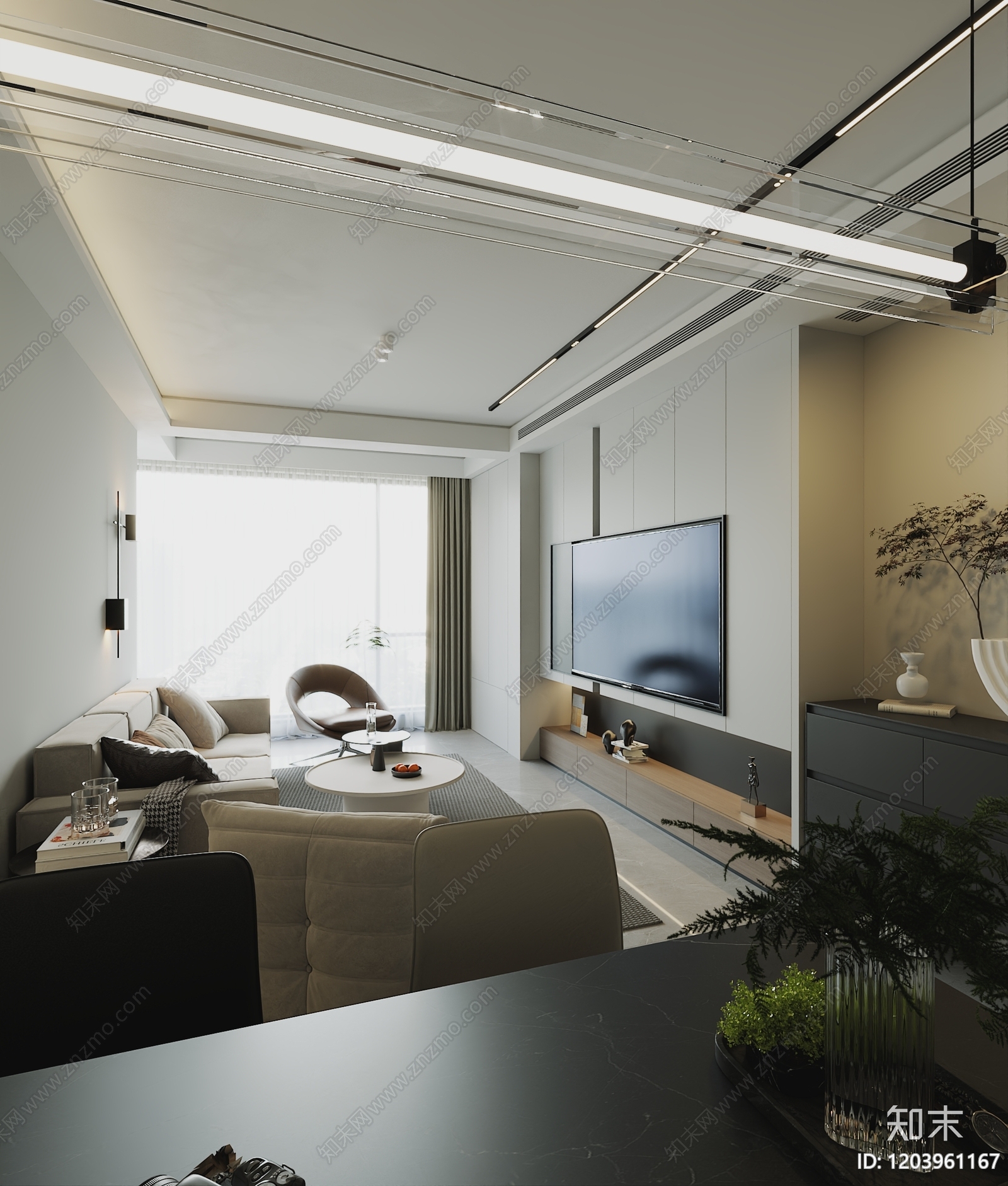 现代意式客餐厅3D模型下载【ID:1203961167】