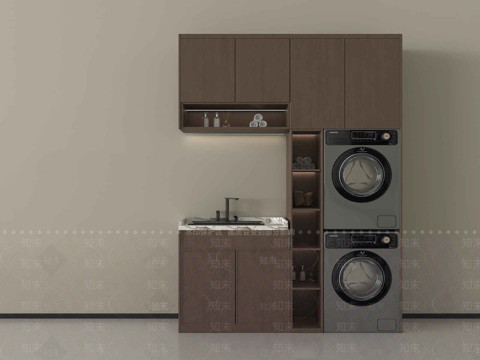 现代洗衣机柜3D模型下载【ID:1203961230】