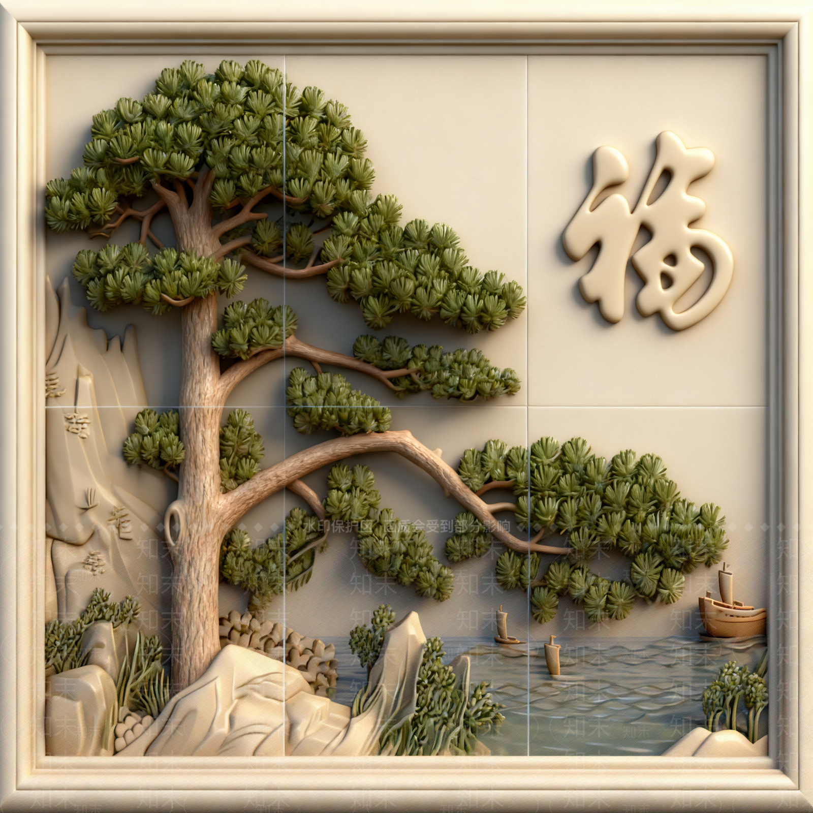 新中式中式浮雕SU模型下载【ID:1203962207】