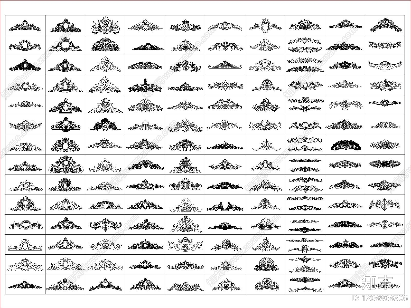 雕花施工图下载【ID:1203963306】