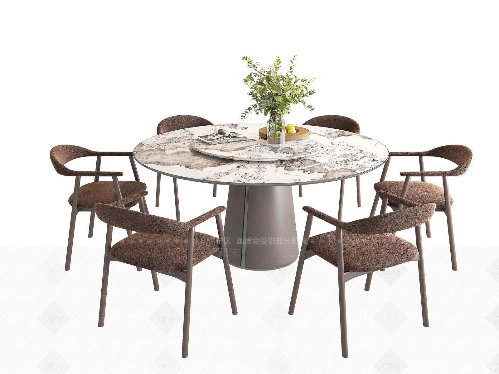 中式新中式餐桌3D模型下载【ID:1203964430】