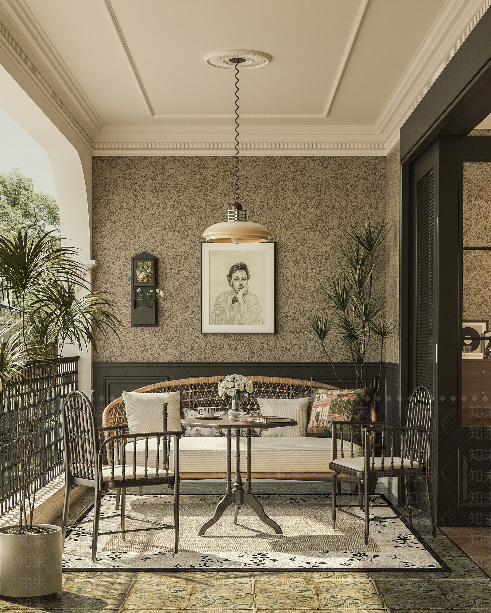 法式复古阳台3D模型下载【ID:1203964762】