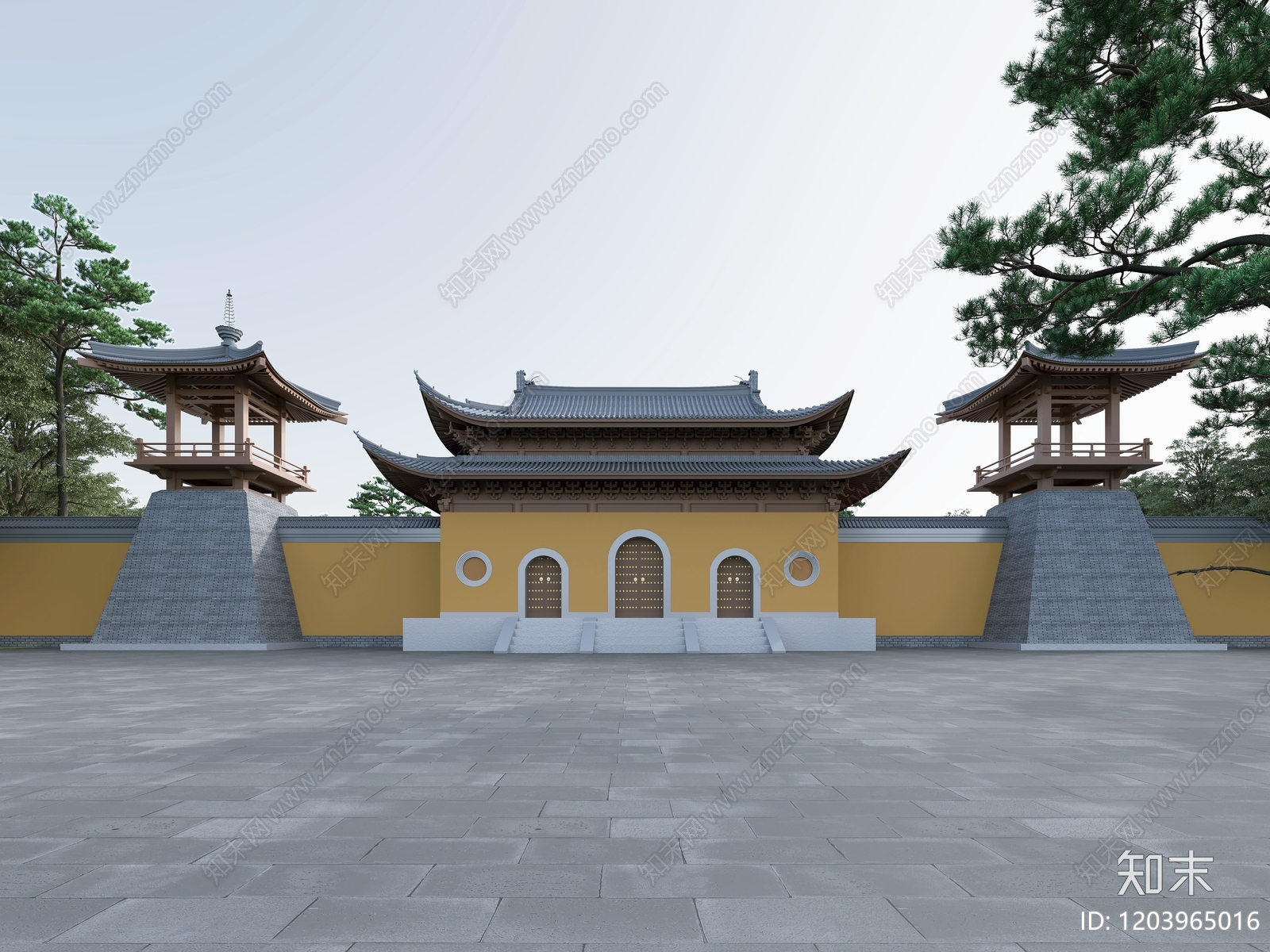 现代歇山屋面3D模型下载【ID:1203965016】