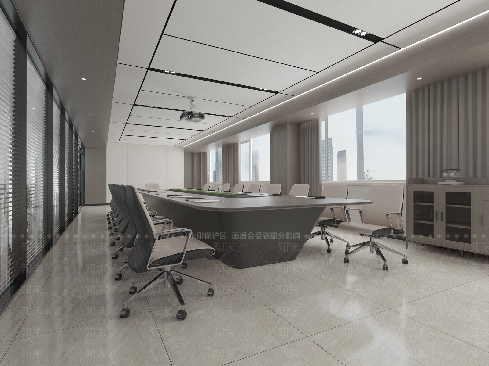 现代会议室3D模型下载【ID:1203965237】