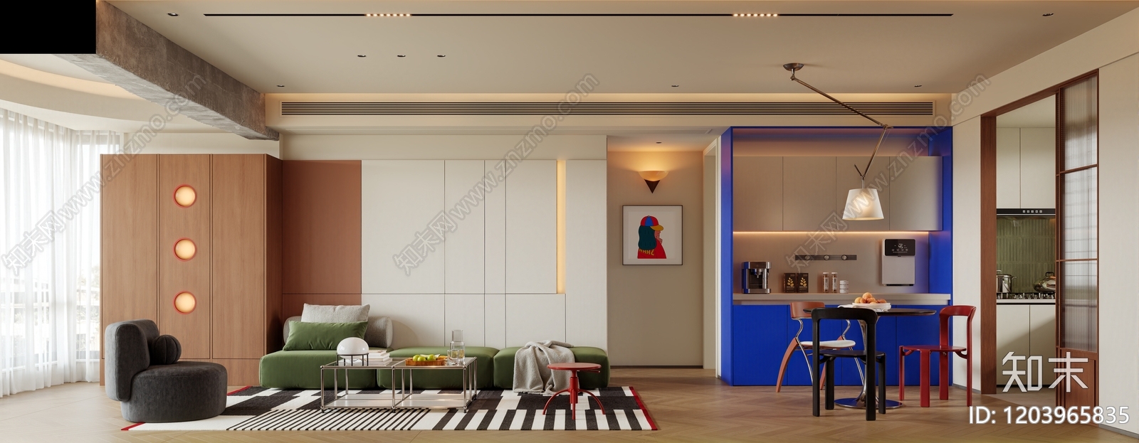 现代包豪斯客厅3D模型下载【ID:1203965835】