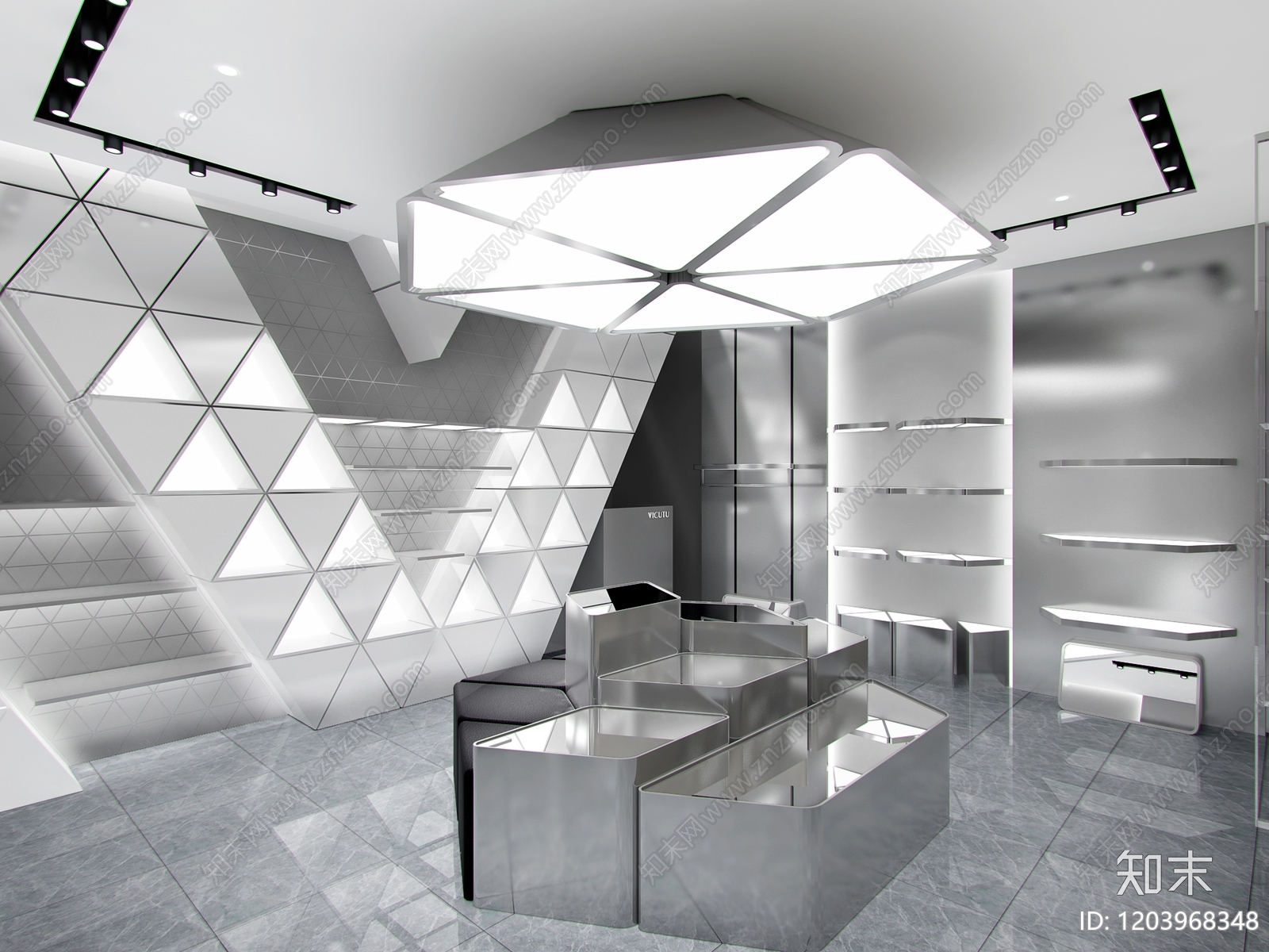 现代轻奢服装店3D模型下载【ID:1203968348】