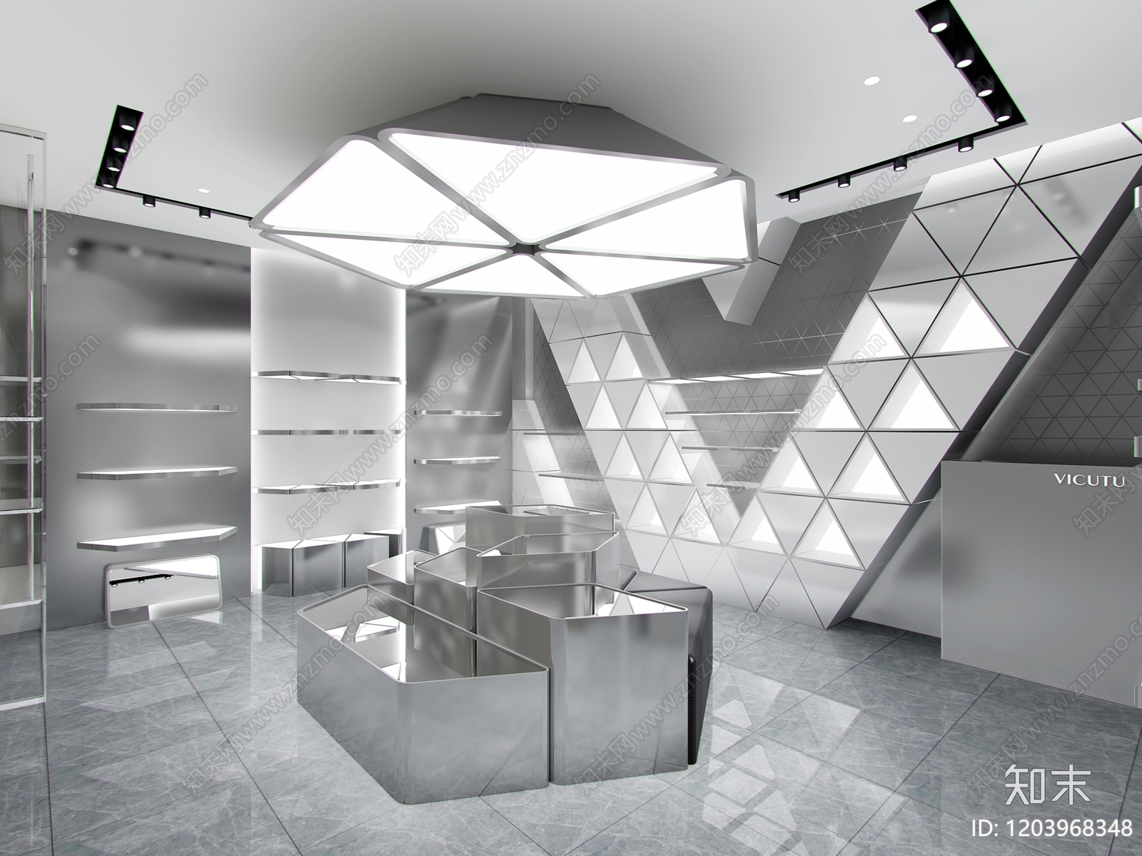 现代轻奢服装店3D模型下载【ID:1203968348】