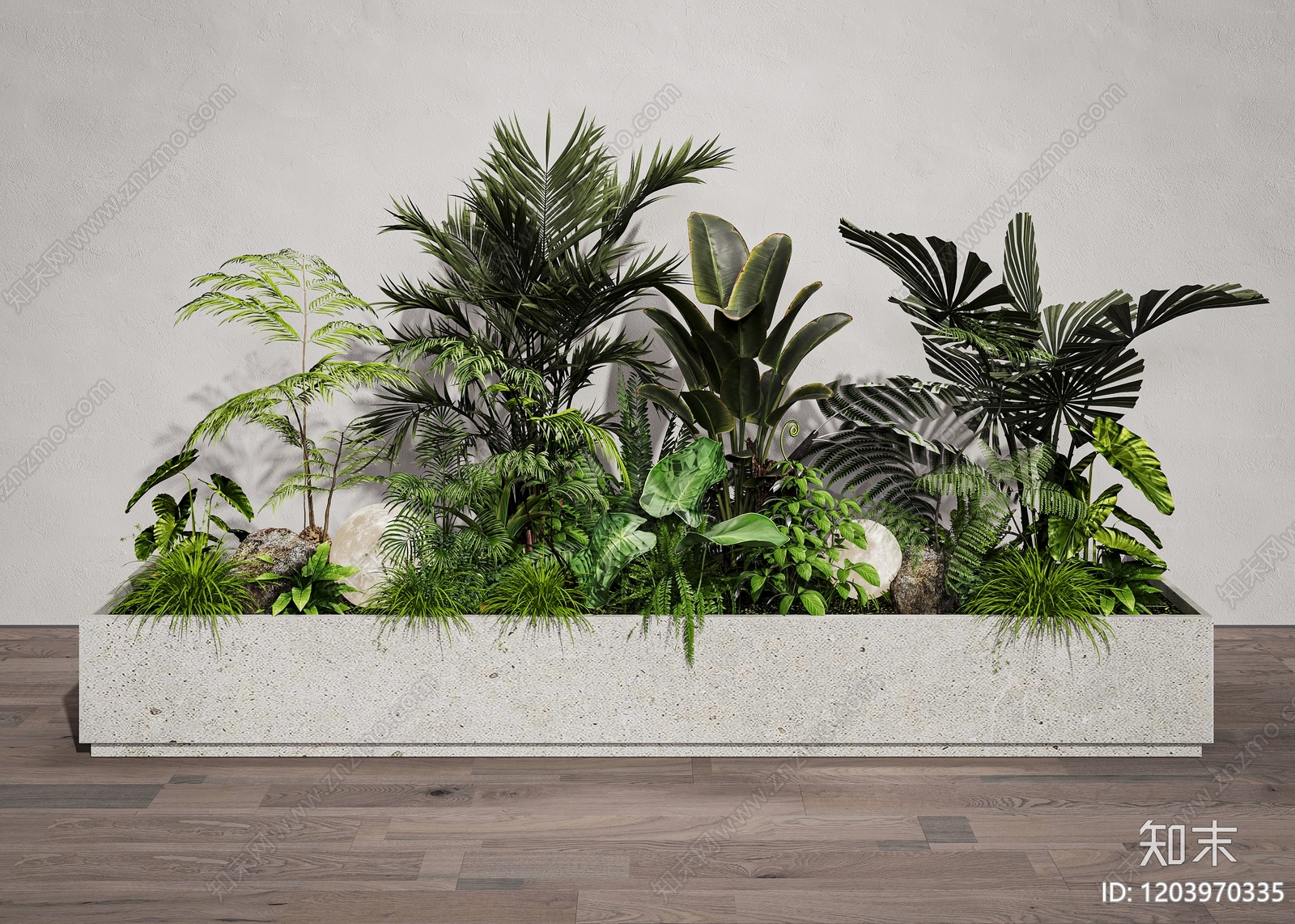 植物堆3D模型渲染效果图