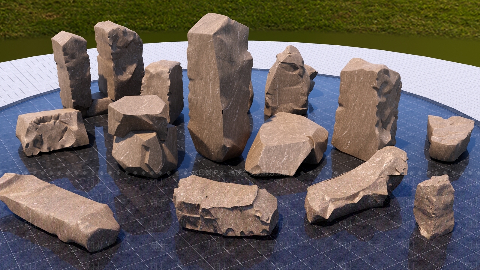 现代侘寂景观石SU模型下载【ID:1203974227】