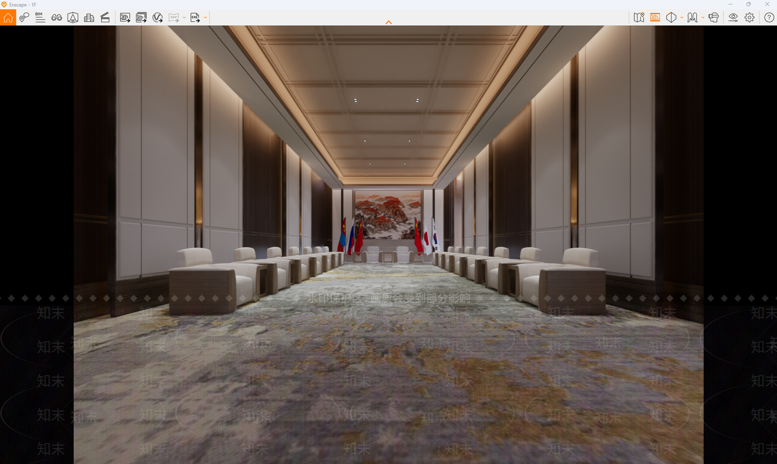 新中式现代会议室SU模型下载【ID:1203974938】