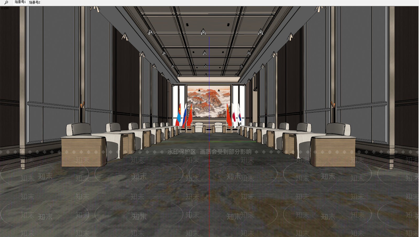新中式现代会议室SU模型下载【ID:1203974938】