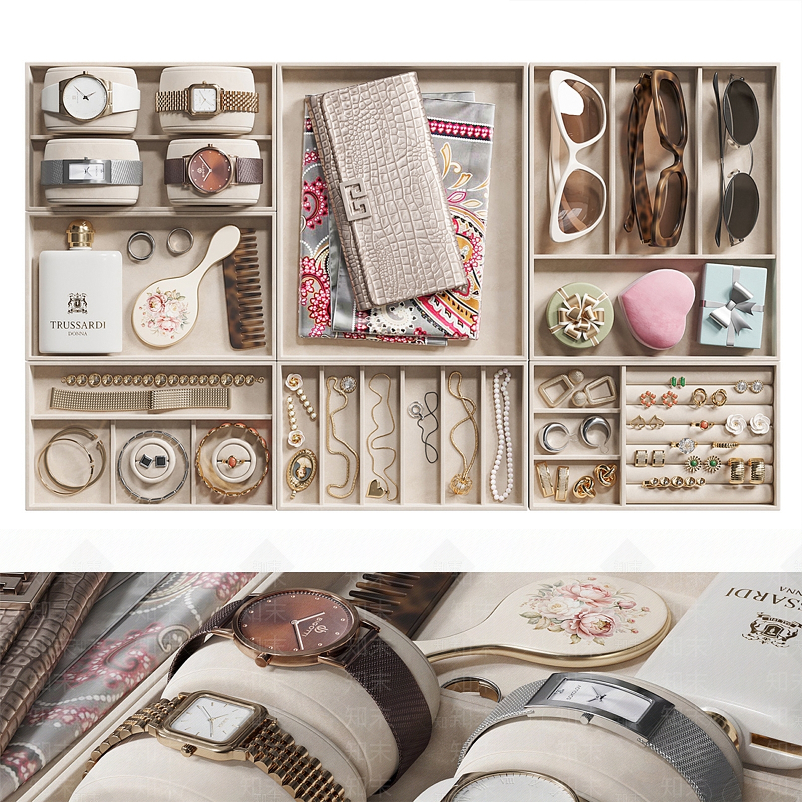 现代首饰柜3D模型下载【ID:1204091810】