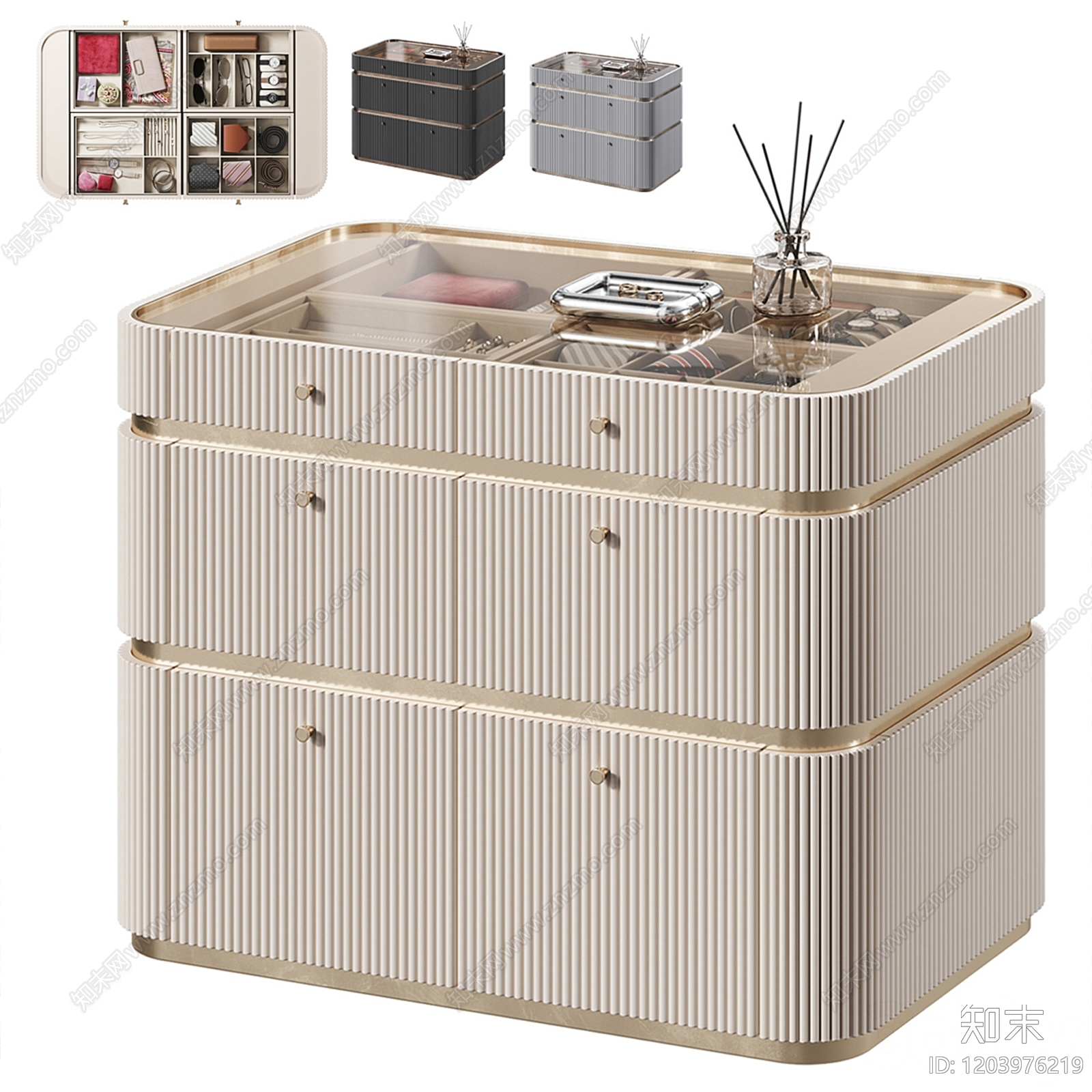 现代首饰柜3D模型下载【ID:1203976219】