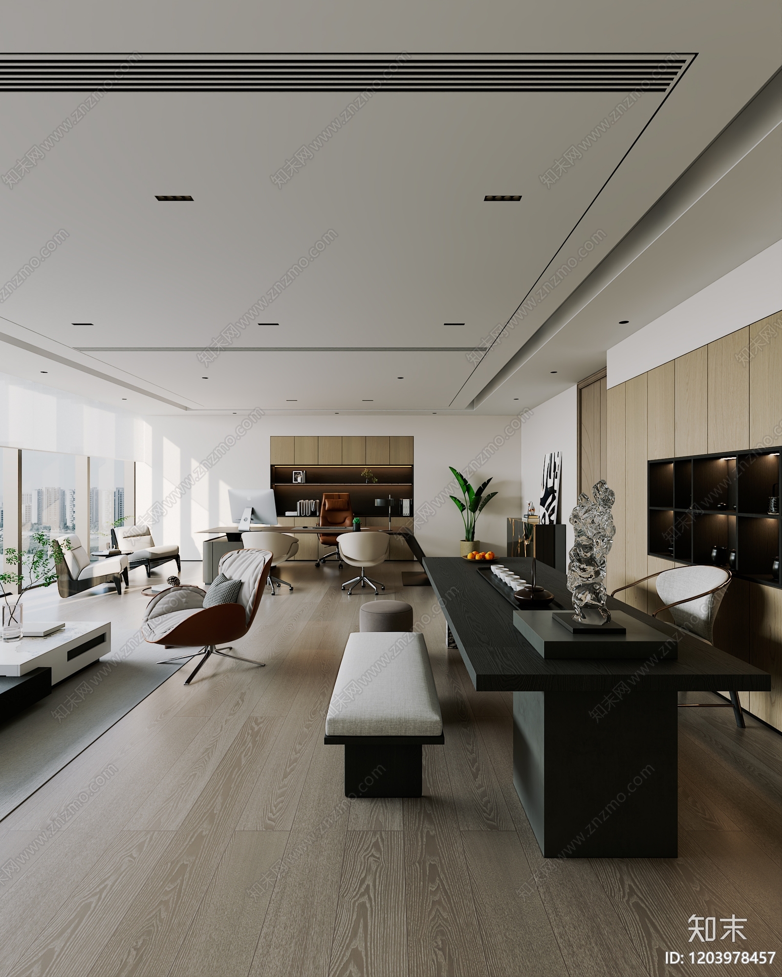 现代意式董事长办公室3D模型下载【ID:1203978457】