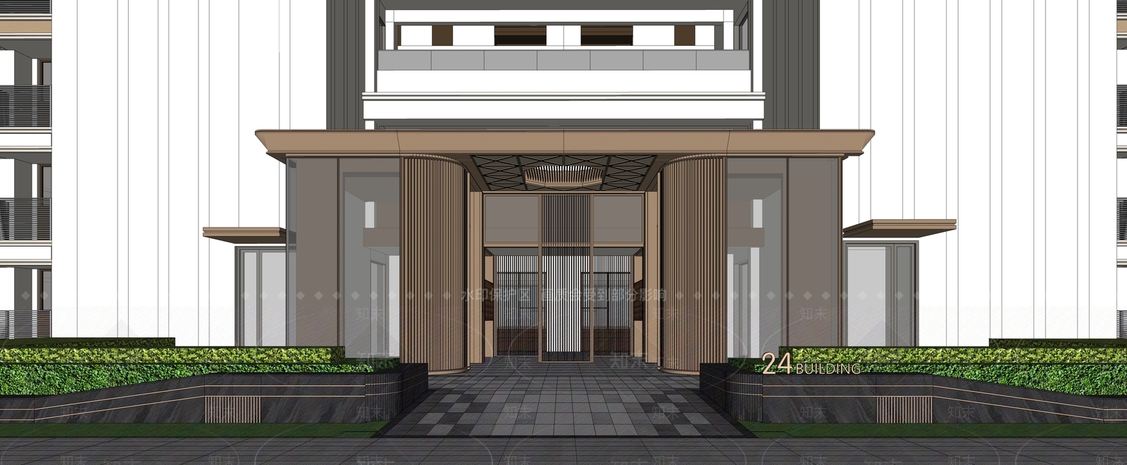 现代高层住宅SU模型下载【ID:1203979451】