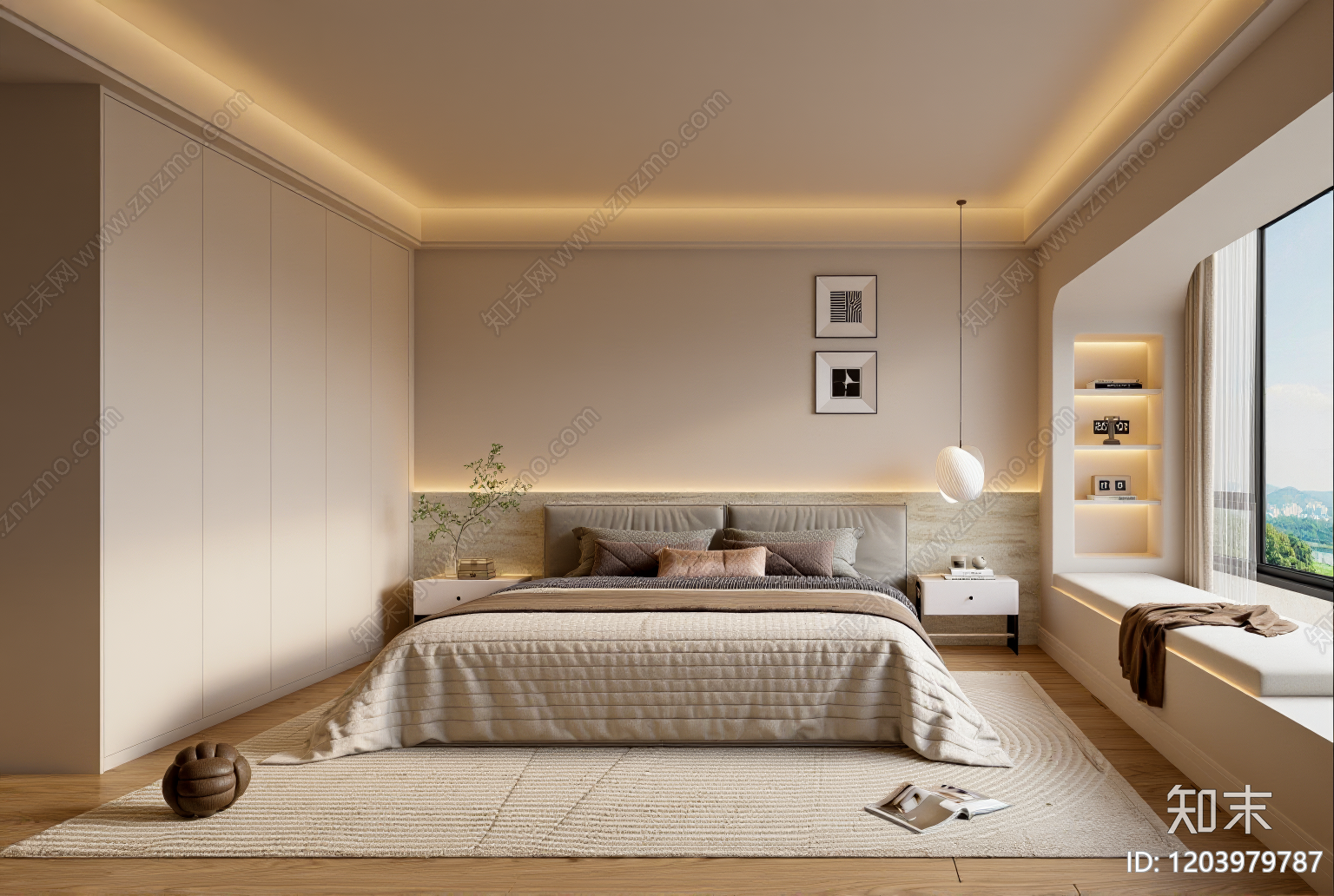 现代家居卧室SU模型下载【ID:1203979787】