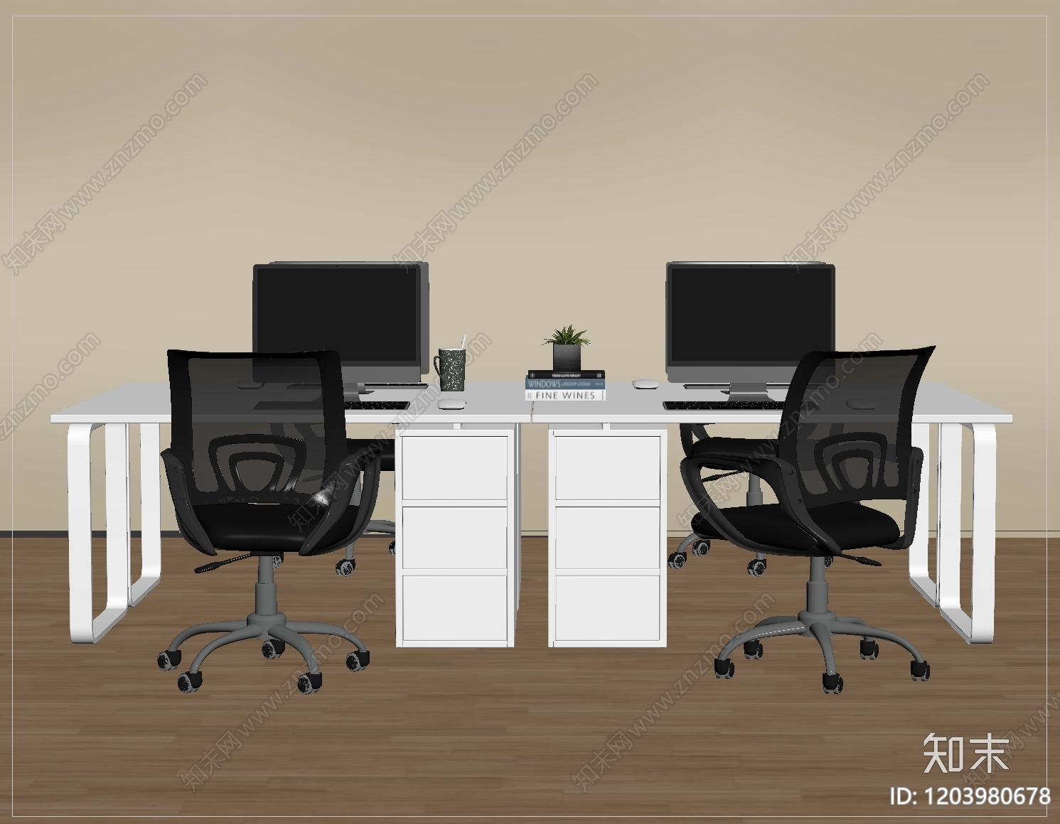 现代办公桌椅SU模型下载【ID:1203980678】