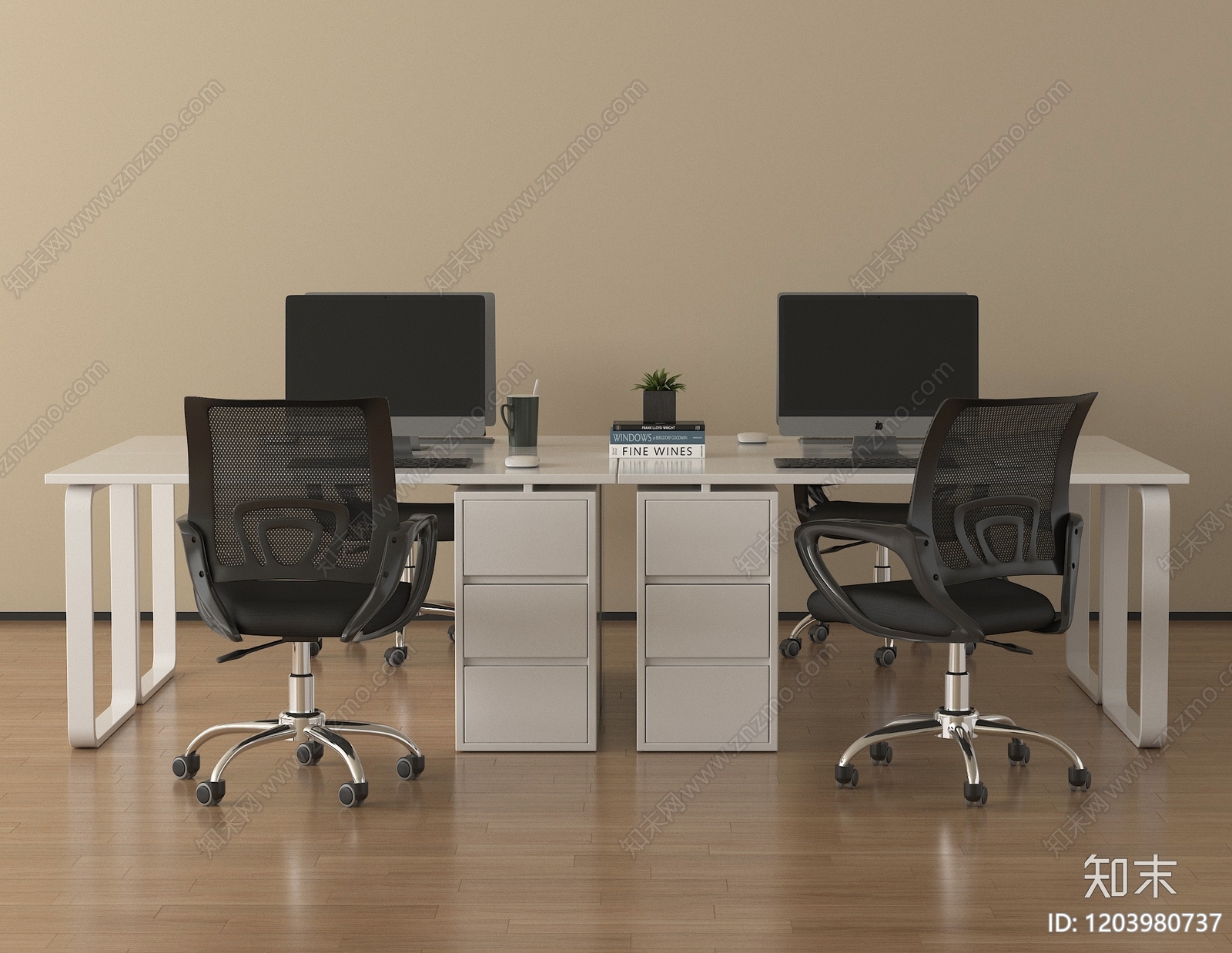 现代办公桌椅3D模型下载【ID:1203980737】