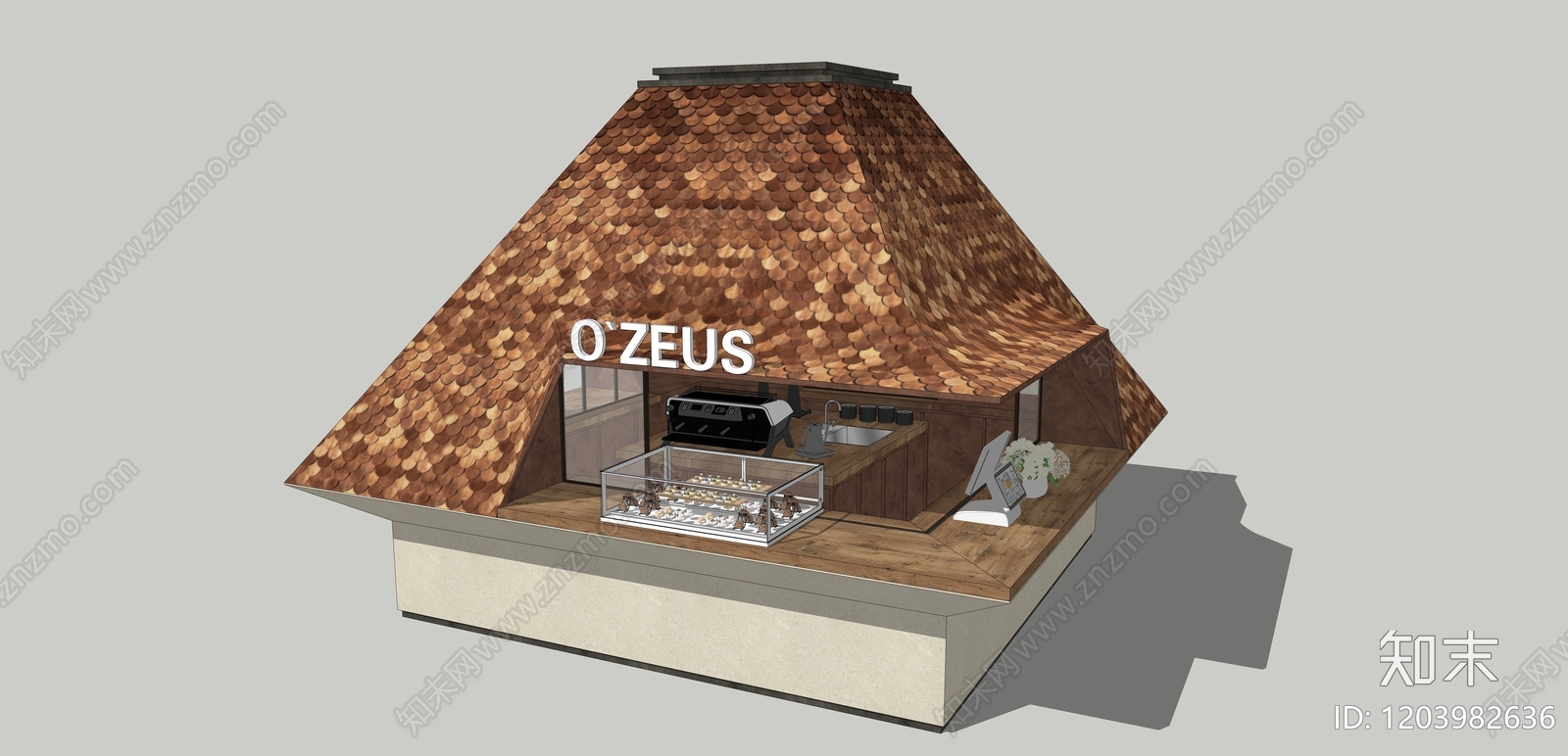 售卖亭SU模型下载【ID:1203982636】