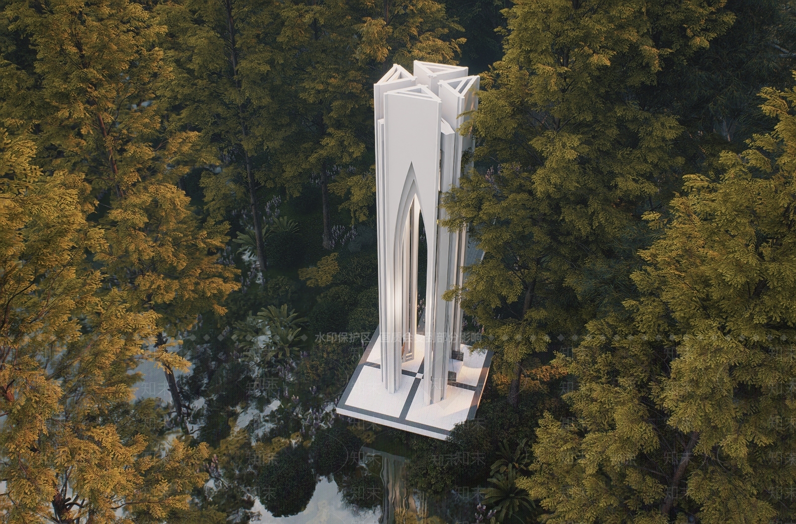 法式现代其他景观小建筑SU模型下载【ID:1203987901】