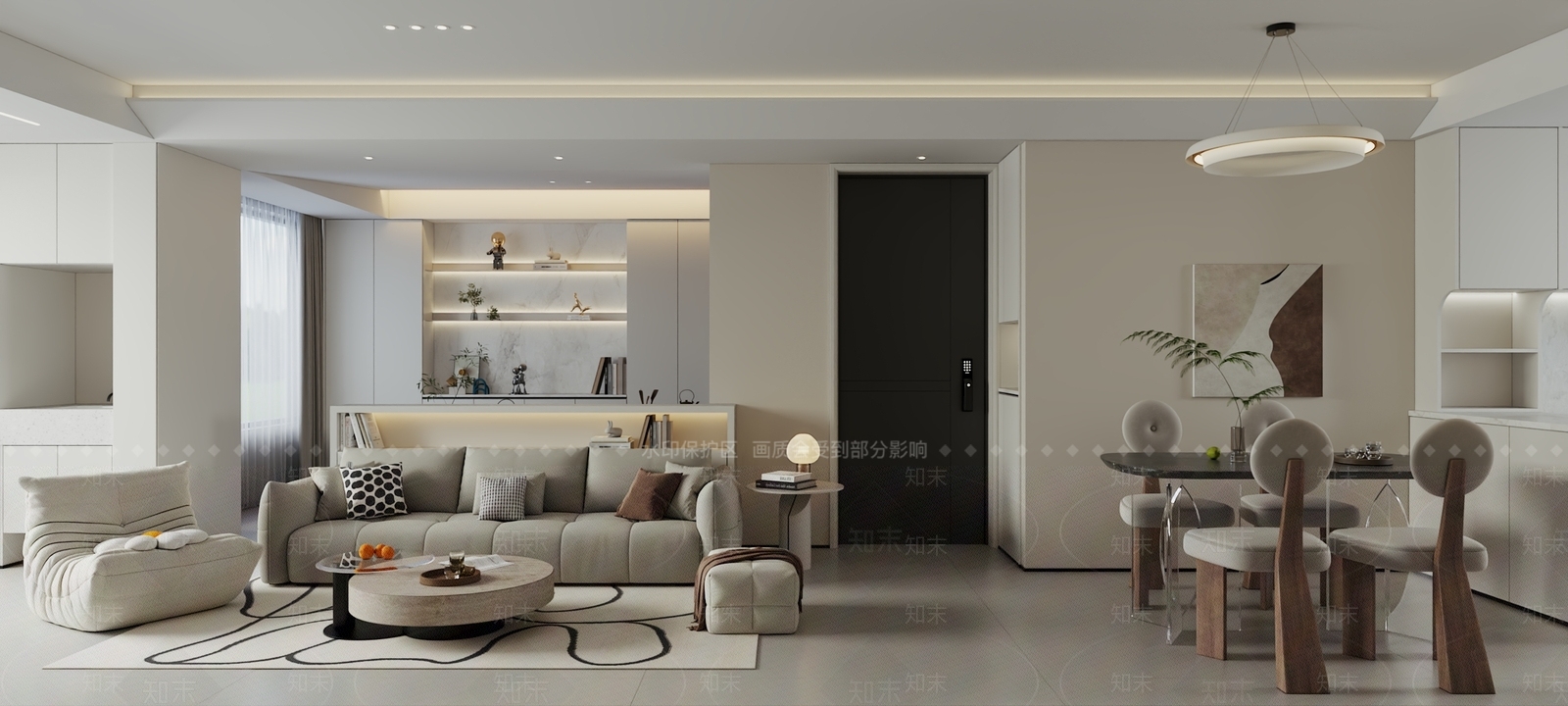 奶油客餐厅3D模型下载【ID:1203989471】