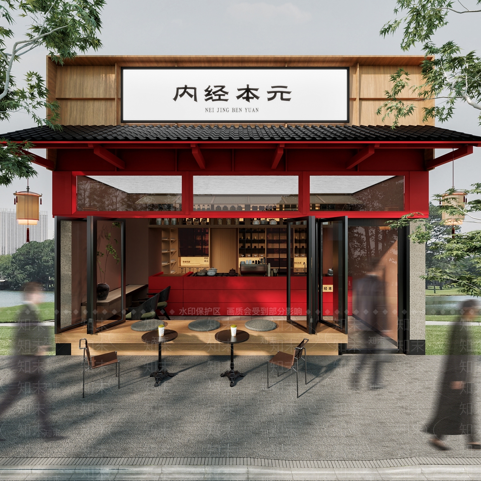 新中式极简奶茶店3D模型下载【ID:1203991929】