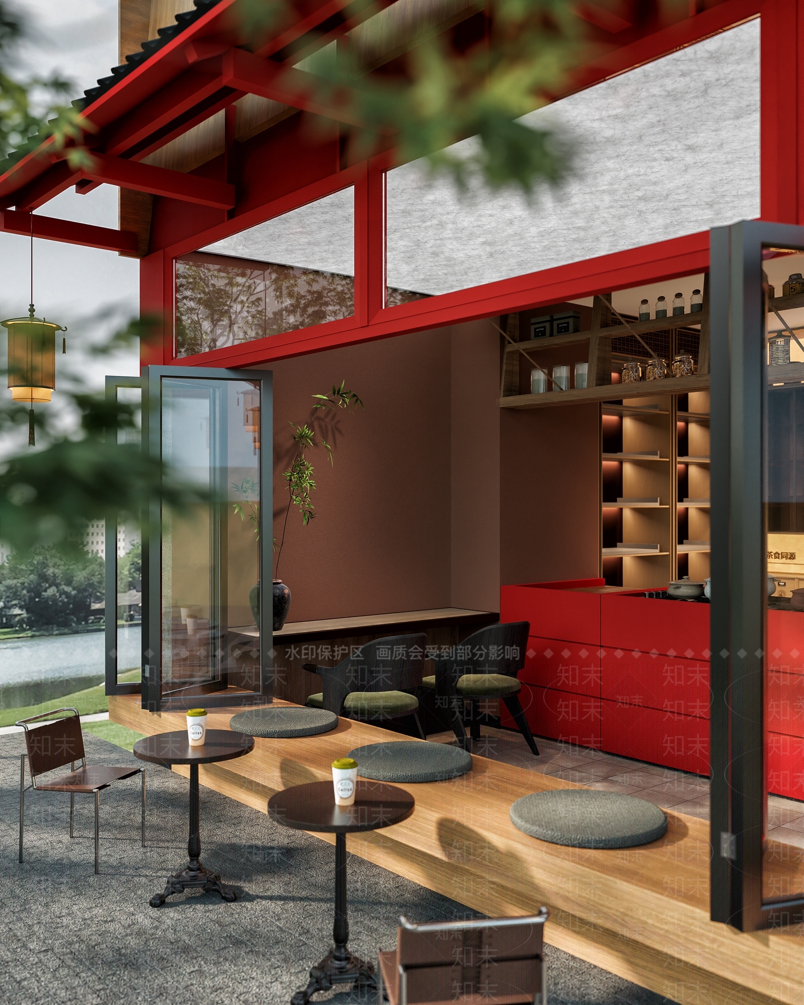 新中式极简奶茶店3D模型下载【ID:1203991929】