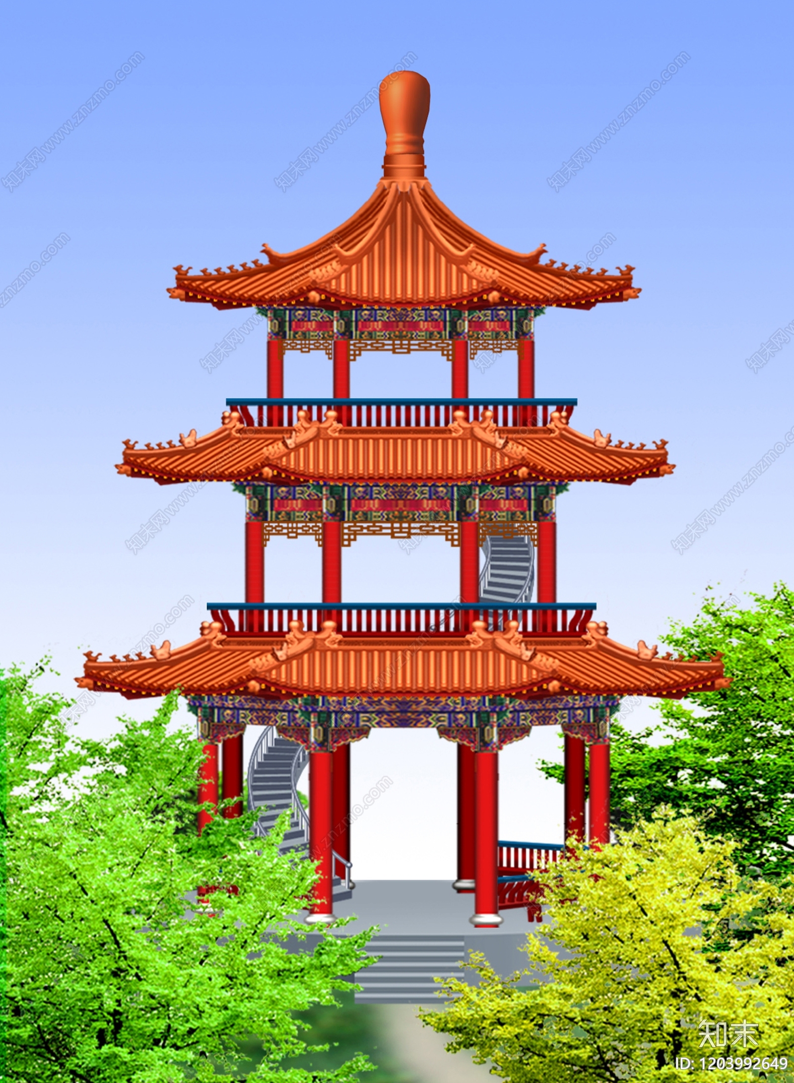 仿古建筑cad施工图下载【ID:1203992649】