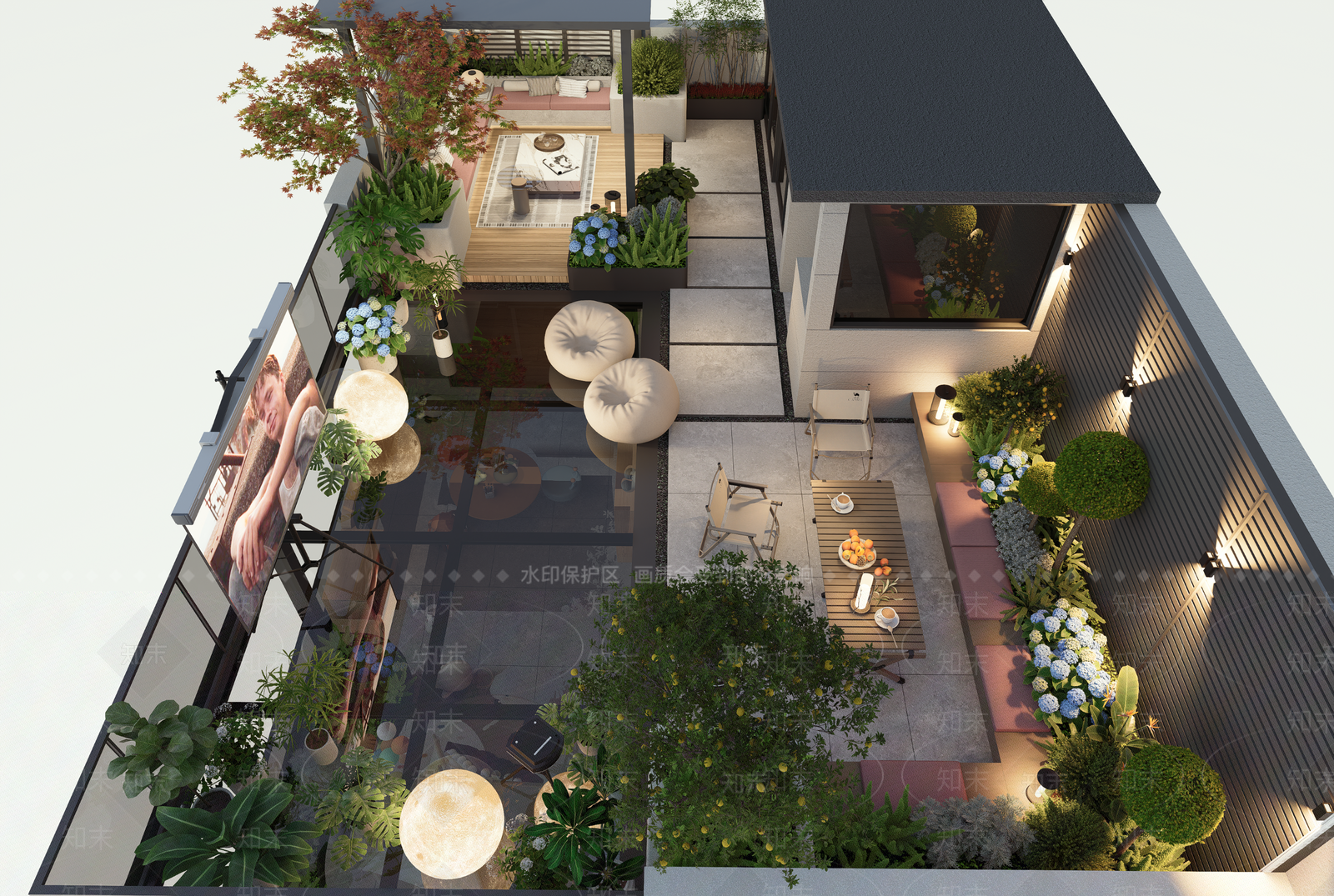 现代小区景观SU模型下载【ID:1203995282】