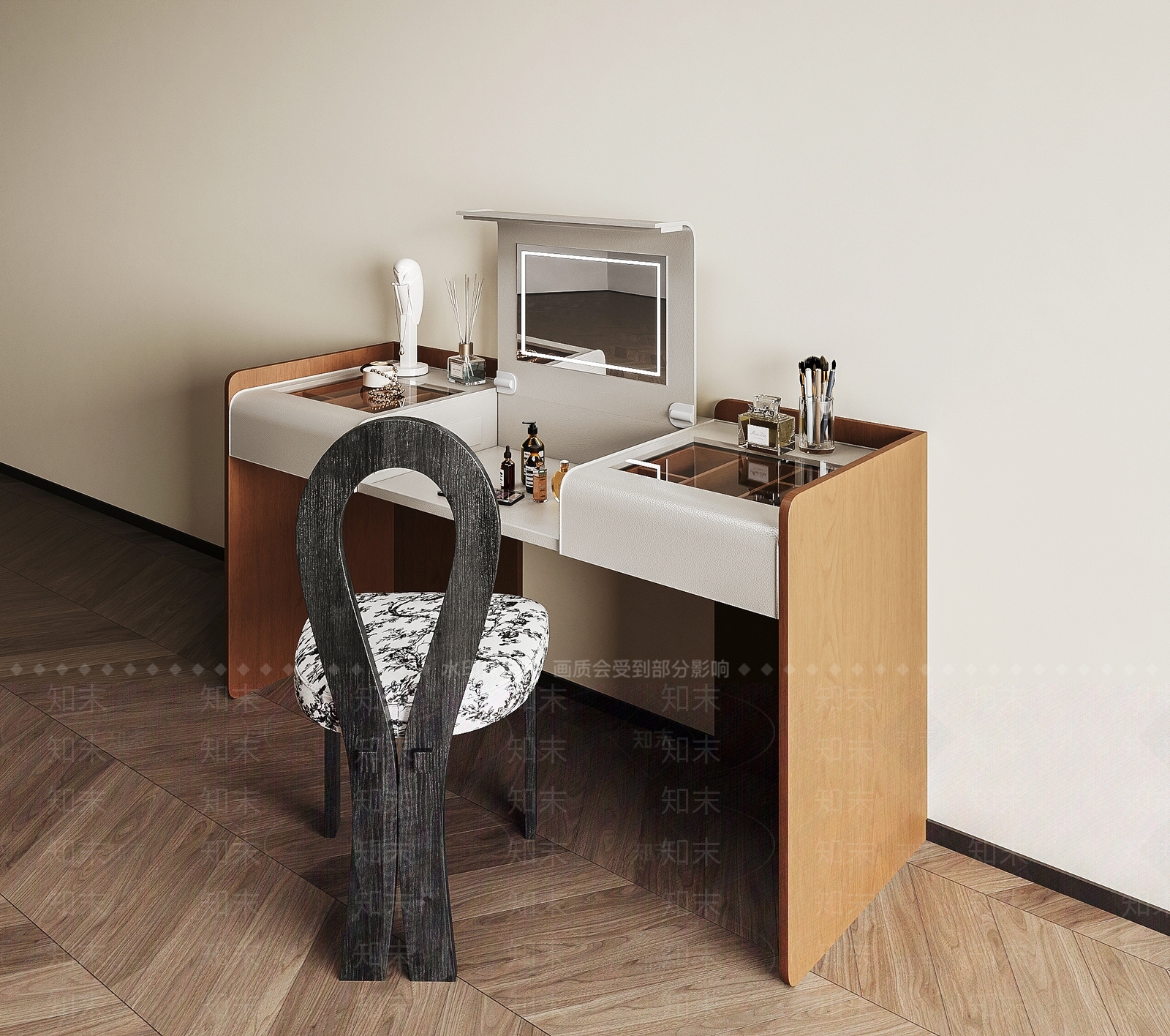 现代轻奢梳妆台3D模型下载【ID:1203995957】