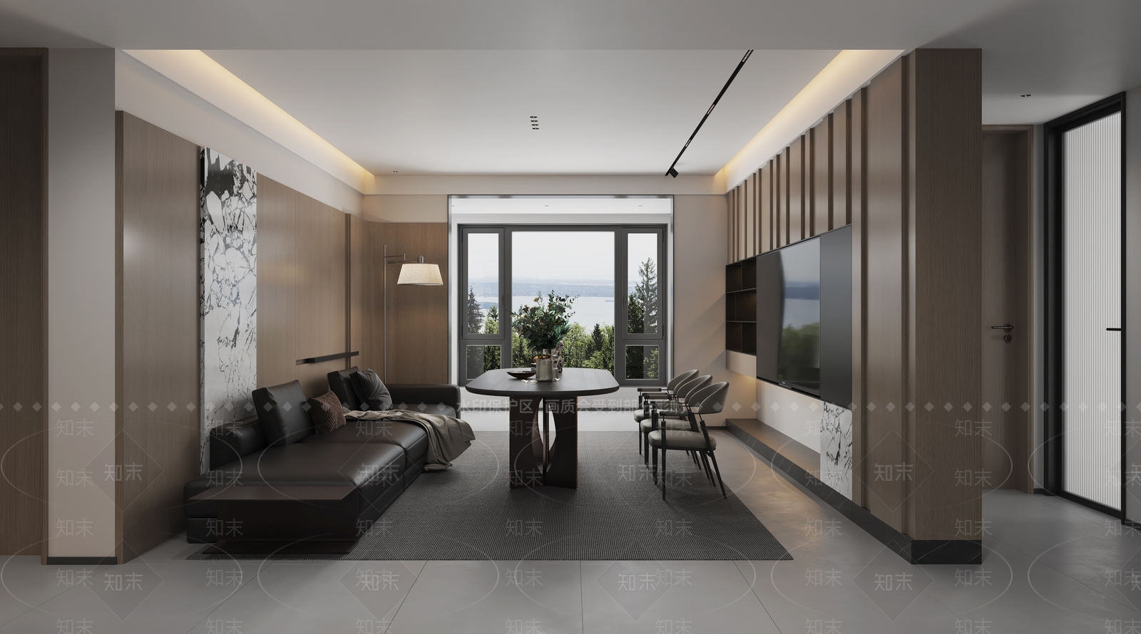 现代轻奢家居客厅3D模型下载【ID:1204001646】