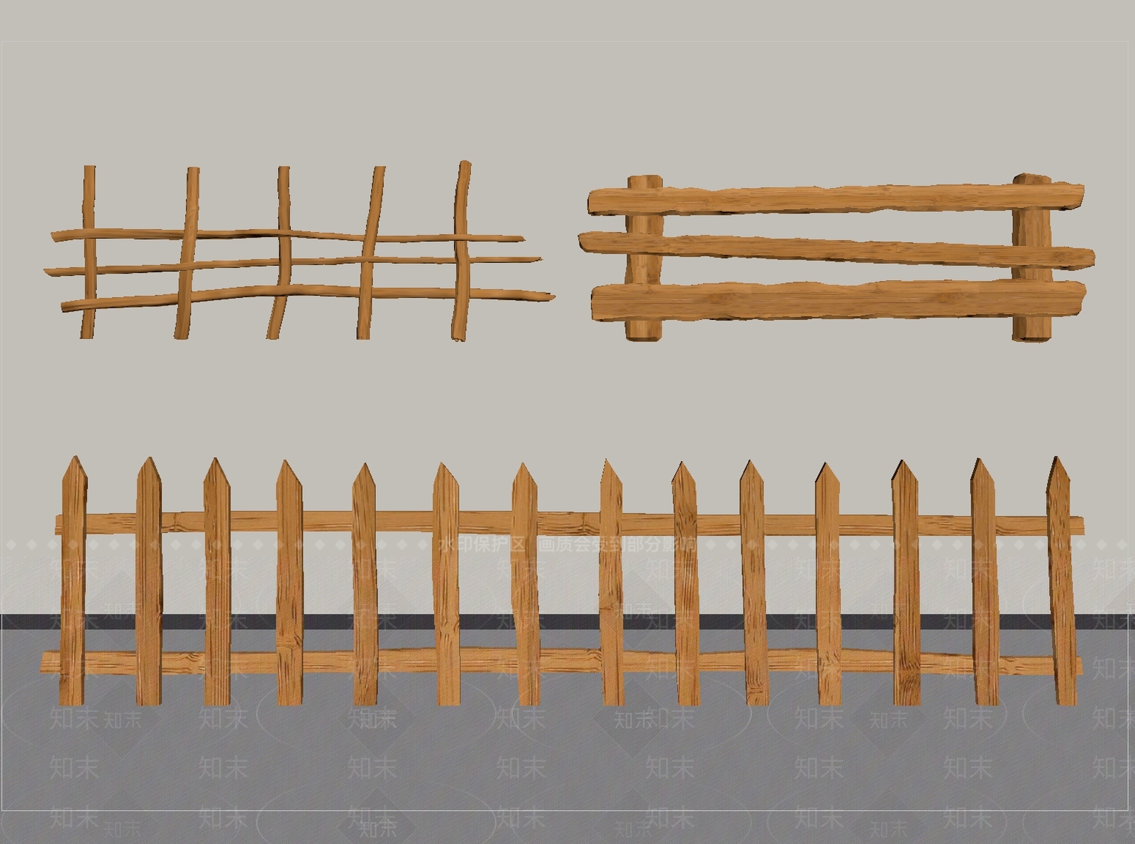 新中式栅栏SU模型下载【ID:1204001658】