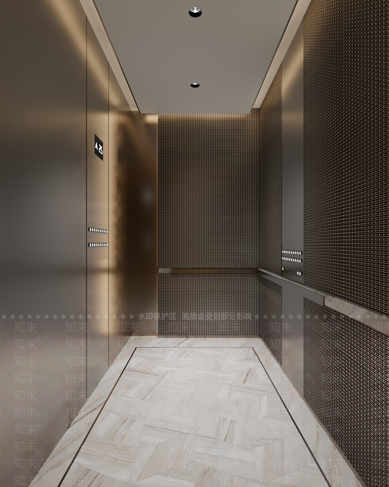 现代电梯间3D模型下载【ID:1204002702】