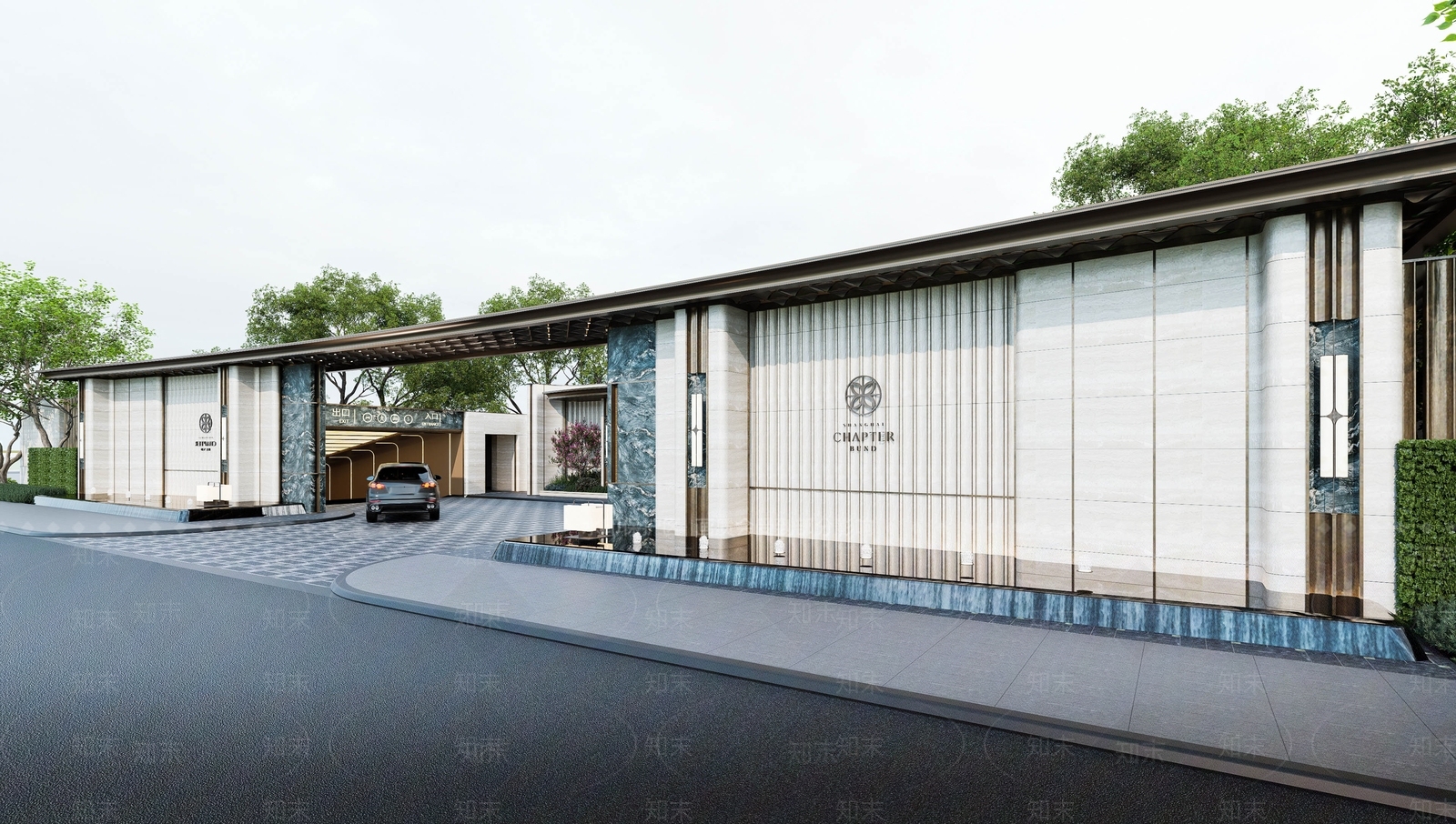 意式轻奢小区景观SU模型下载【ID:1204003418】