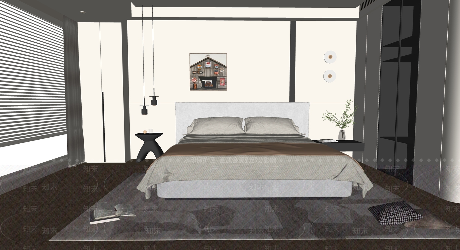 现代家居卧室SU模型下载【ID:1204005261】