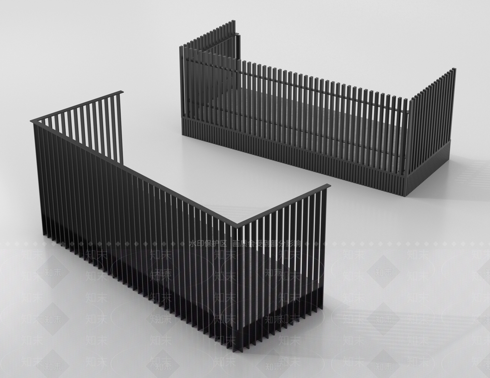 现代栏杆3D模型下载【ID:1204007503】