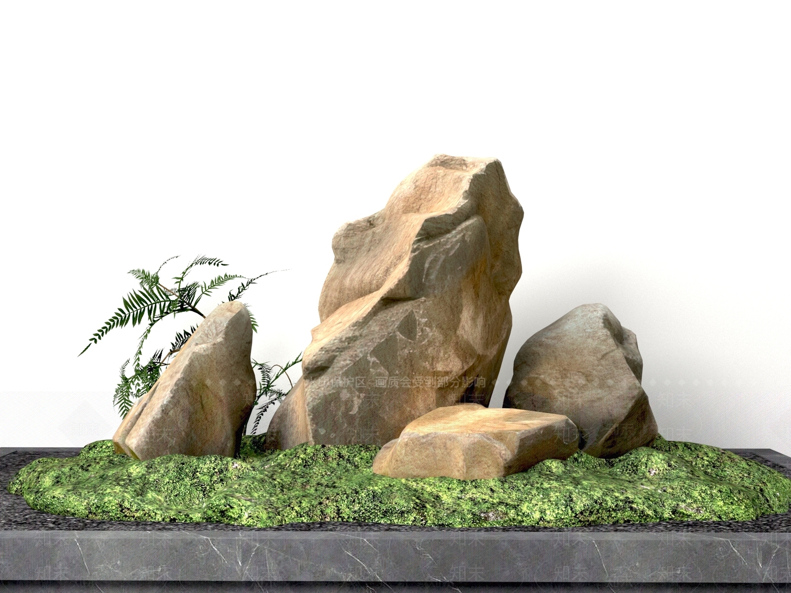 现代新中式石头3D模型下载【ID:1204008813】