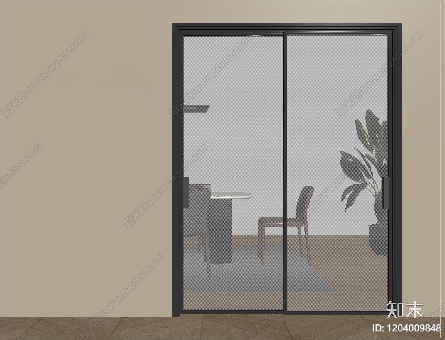 现代推拉门SU模型下载【ID:1204009848】