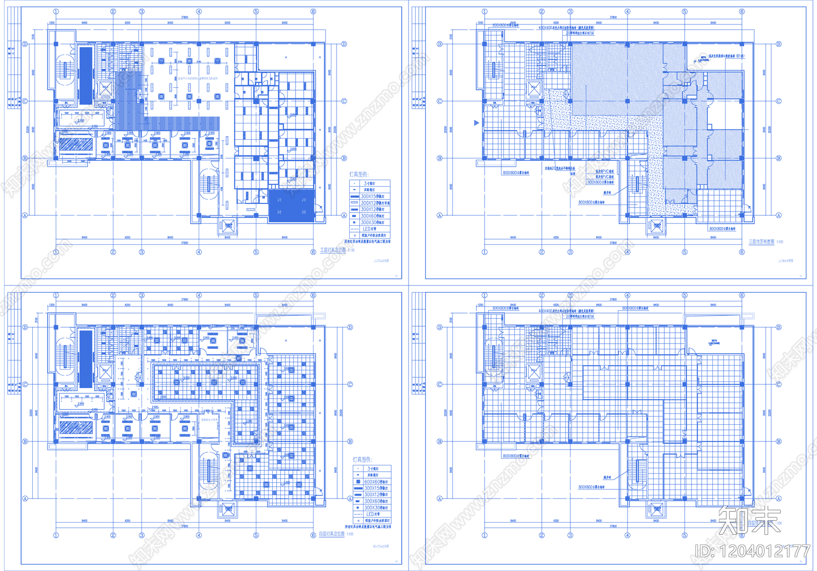 现代办公楼建筑cad施工图下载【ID:1204012177】