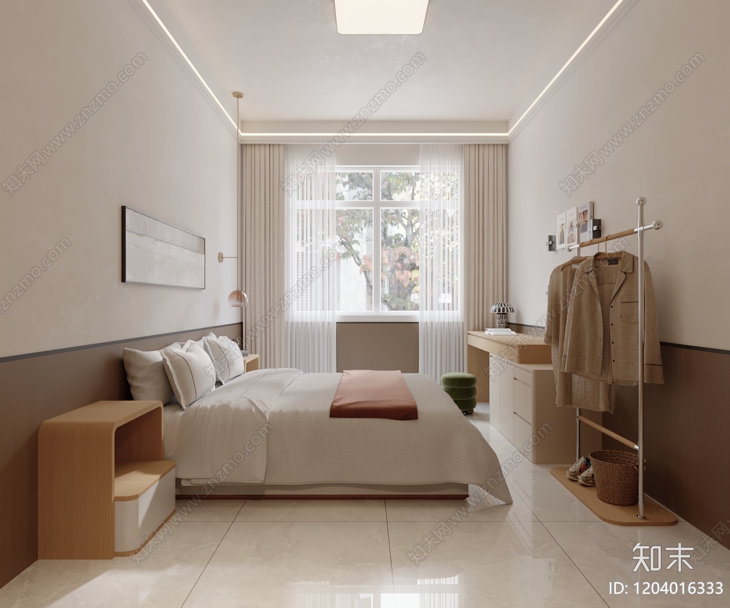 现代简约家居卧室SU模型下载【ID:1204016333】