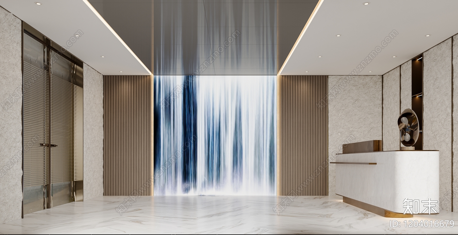 现代新中式整体办公空间cad施工图下载【ID:1204016679】