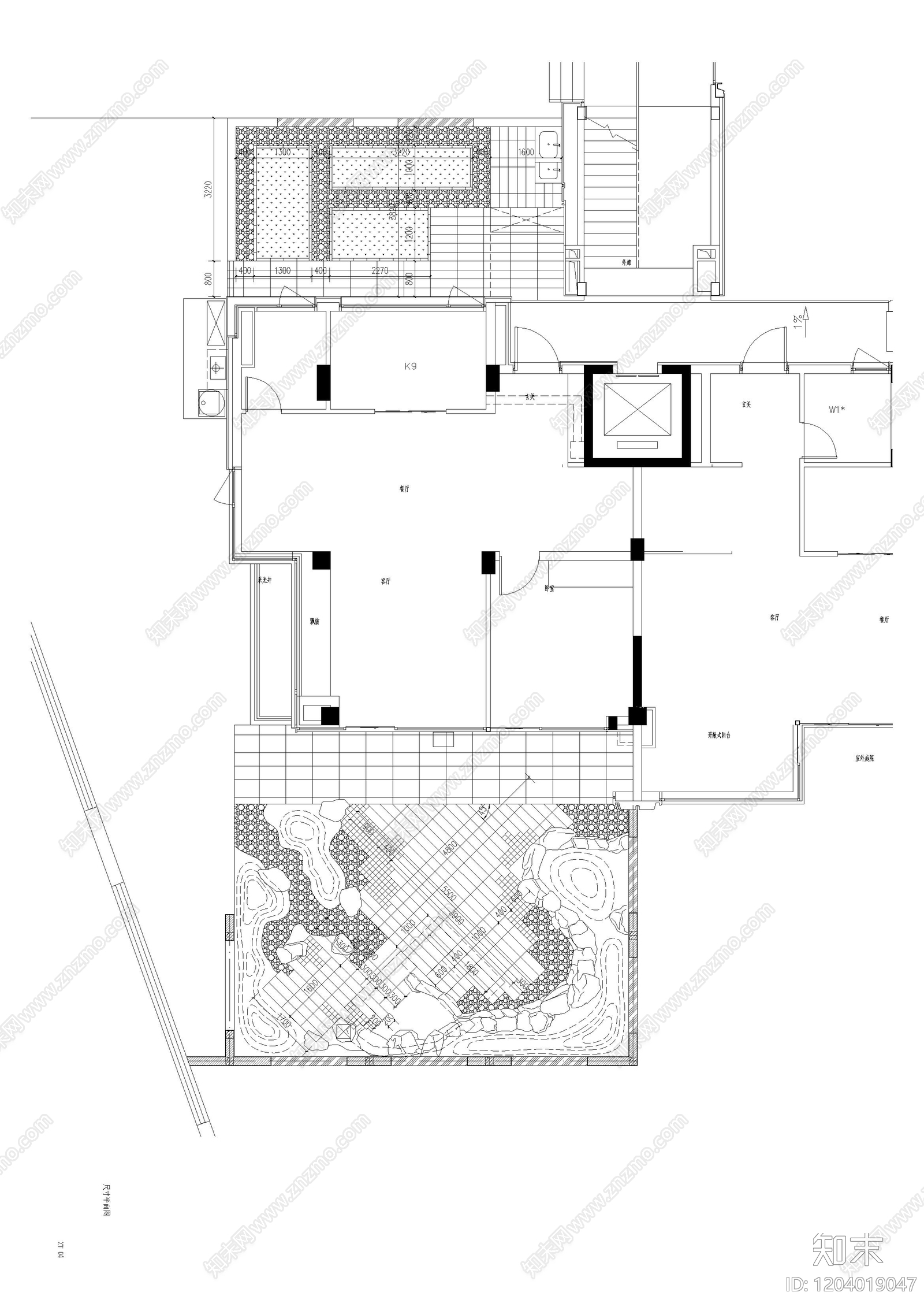 中式日式庭院cad施工图下载【ID:1204019047】