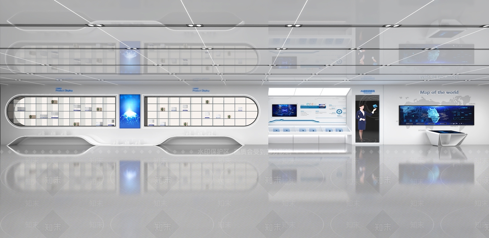 现代企业展厅3D模型精品下载_3dmax模型_知末网