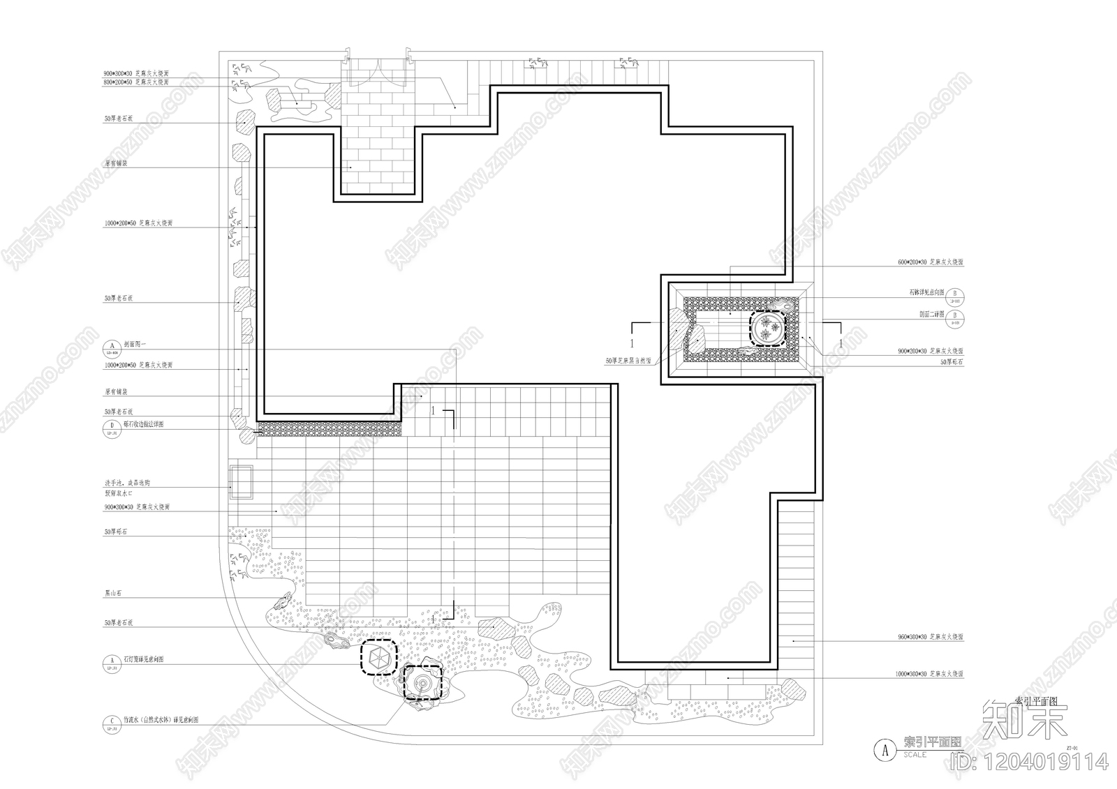 日式中式庭院cad施工图下载【ID:1204019114】