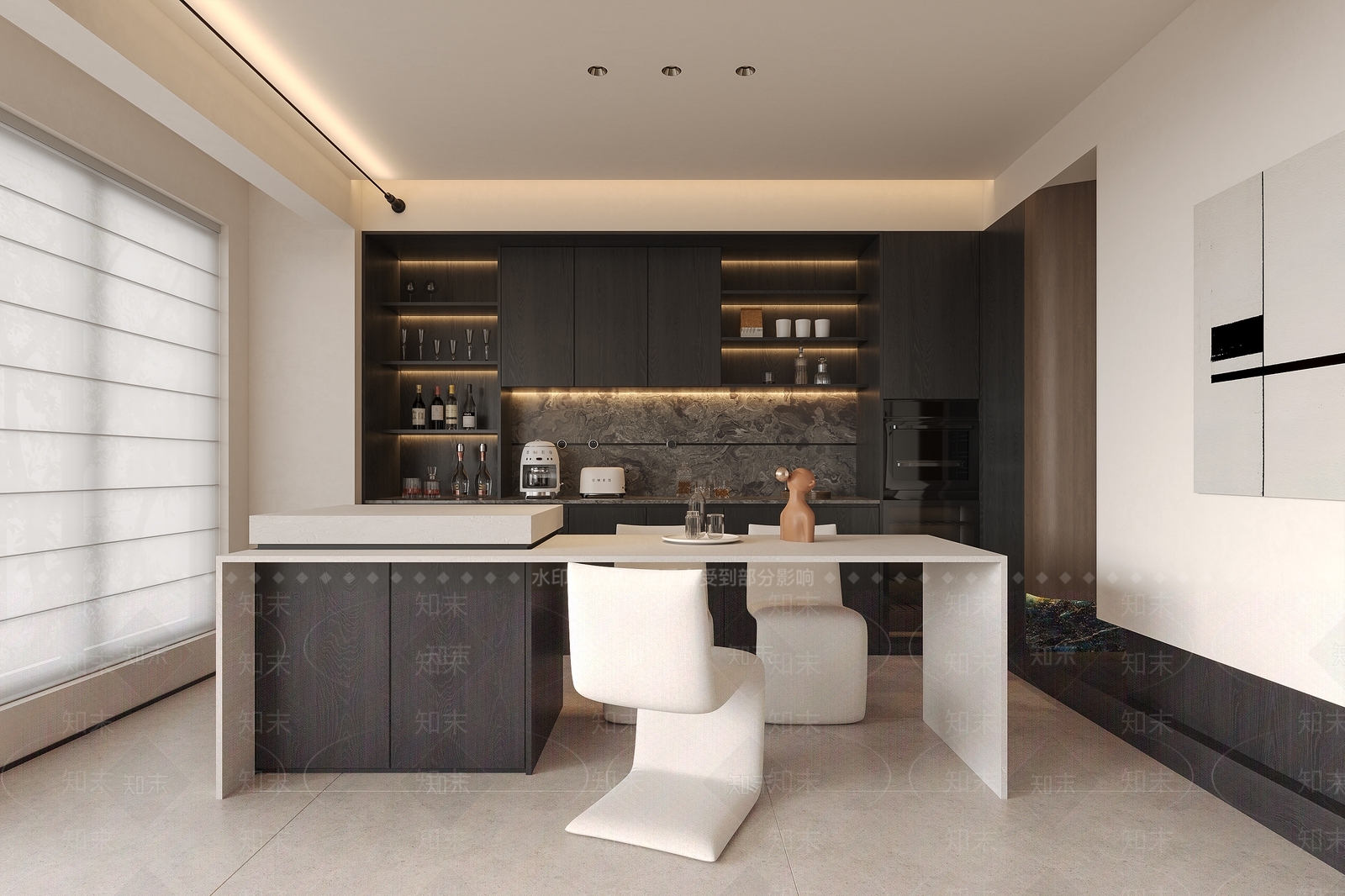 现代极简家居餐厅3D模型下载【ID:1204021328】