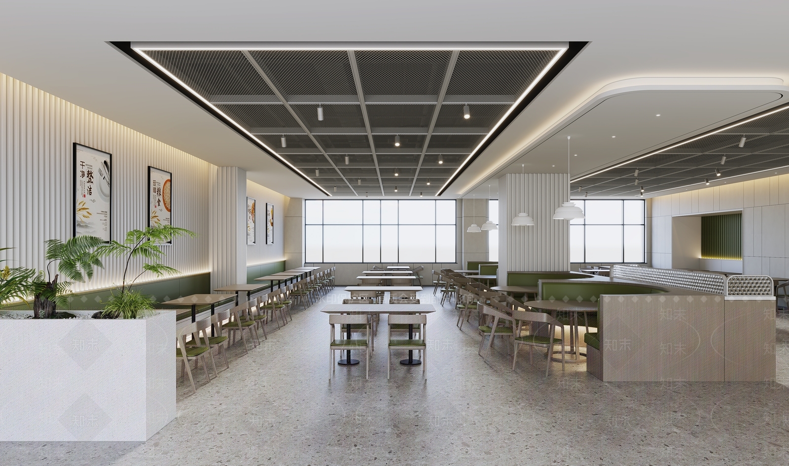 现代食堂3D模型下载【ID:1204023893】